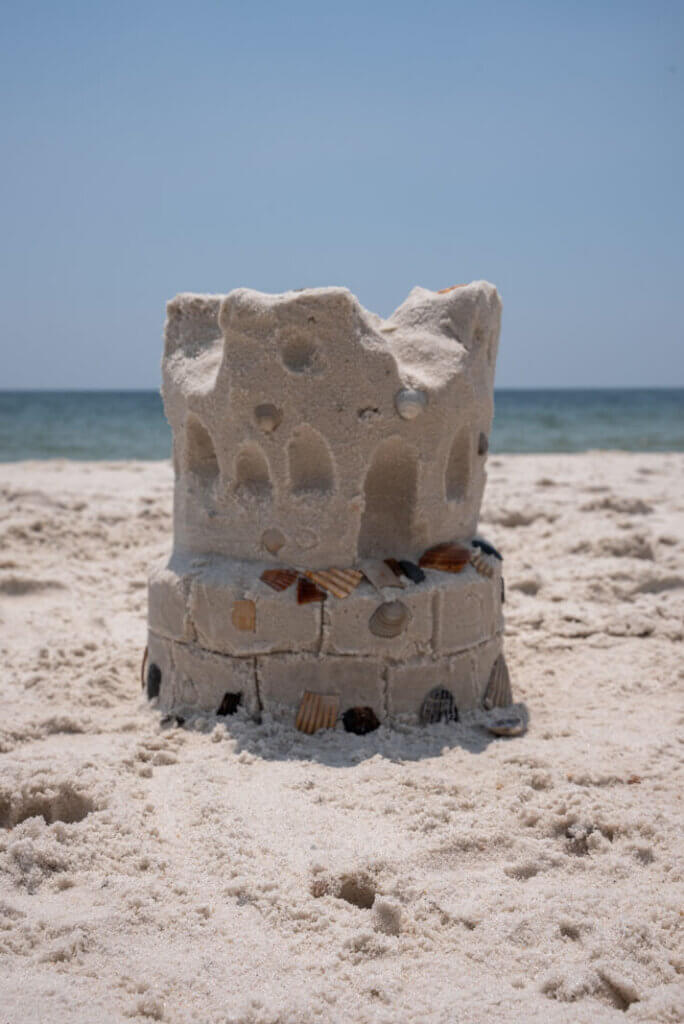 Megan's sand castle built with sand castle university at Gulf State Park Beach in Alabama