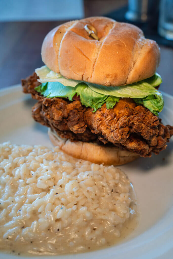 big chicken sandwich at Jesses by the Bay in Alabama