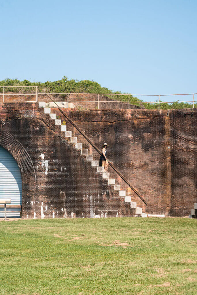 steep steps at Fort Morgan National Historic Site in Alabama