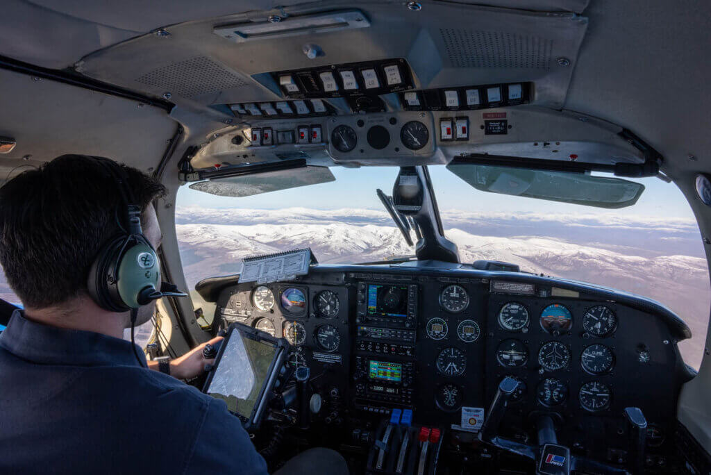 flight from Fairbanks to Coldfoot over the Arctic Circle in Alaska