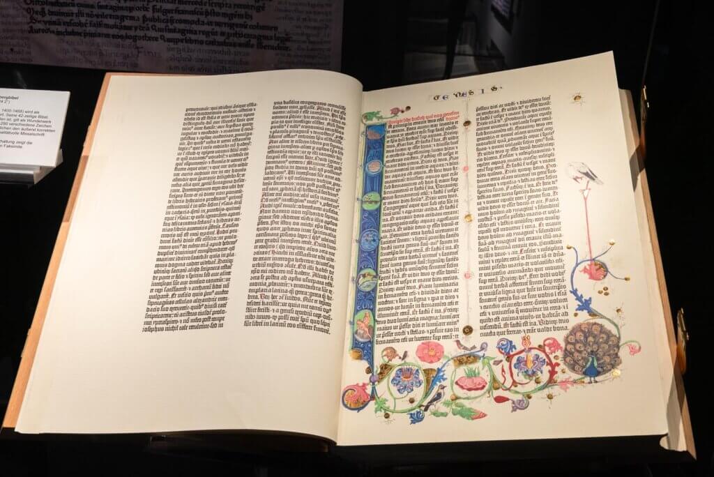 Gutenberg Bible at Treasury of the City Research Library in Trier Germany