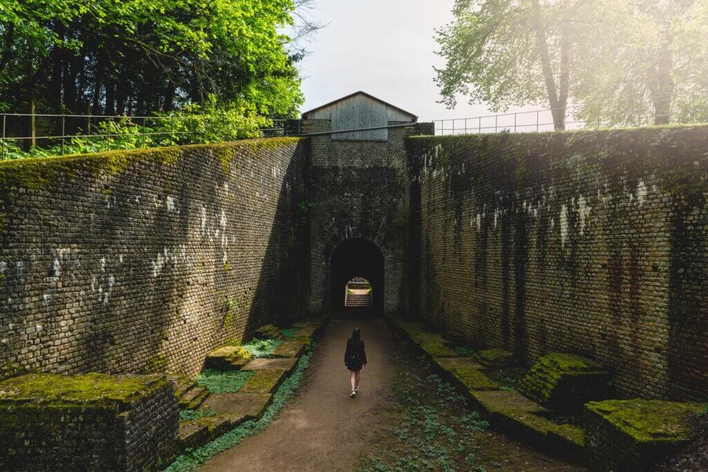 Megan exploring the Trier Ampitheater Roman Ruins in Germany
