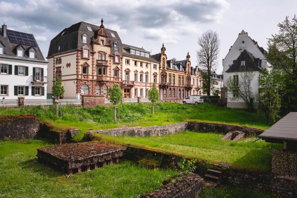 view of the Barbara Baths a Roman site in Trier Germany