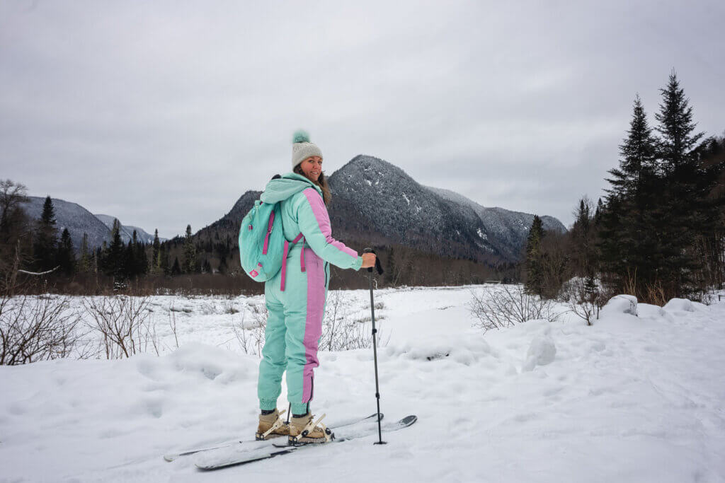 ski shoeing in Jacques Cartier National Park in Quebec Canada