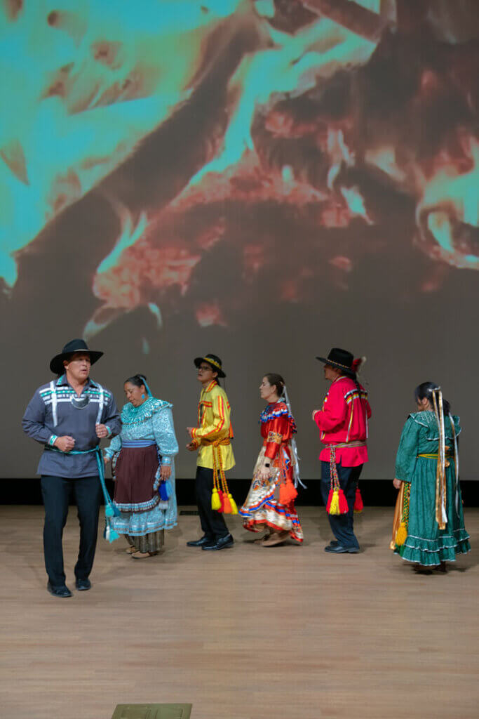 stomp dance demonstration at Chickasaw Cultural Center in Sulphur Oklahoma