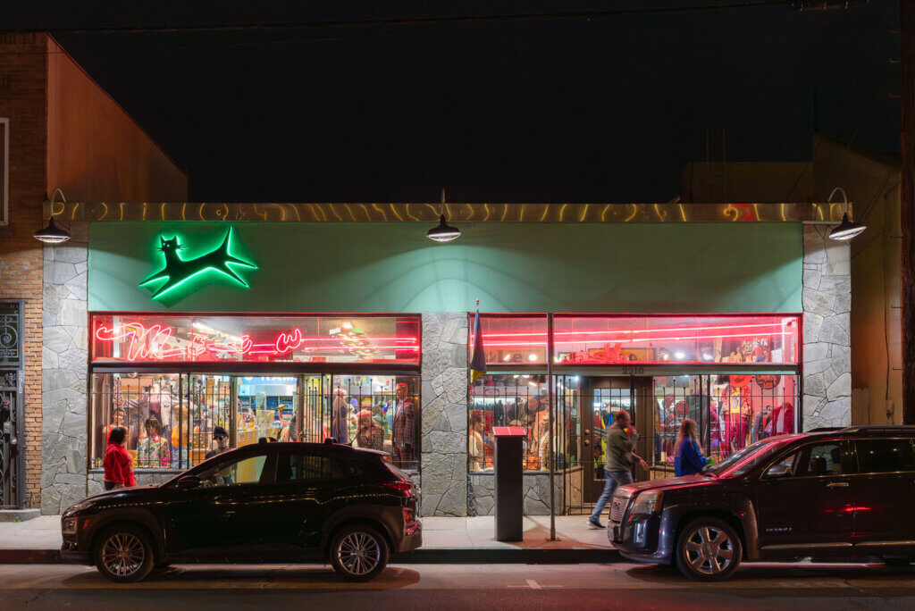 view of the store Meow on Retro Row in Long Beach California