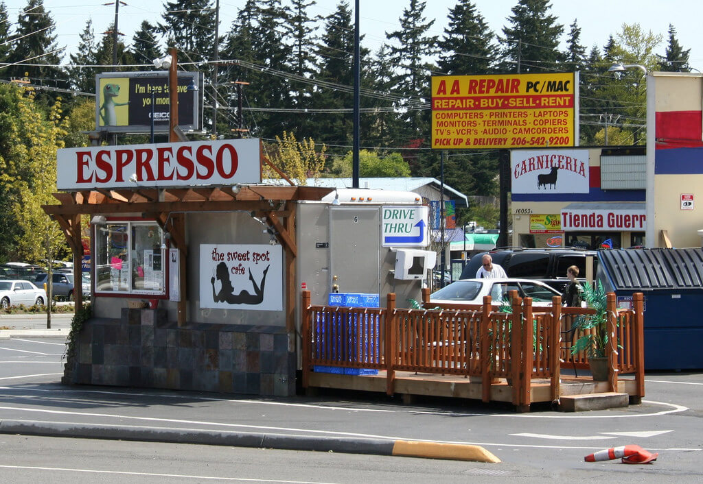 A bikini barista in Seattle Washington - The Sweet Spot Cafe