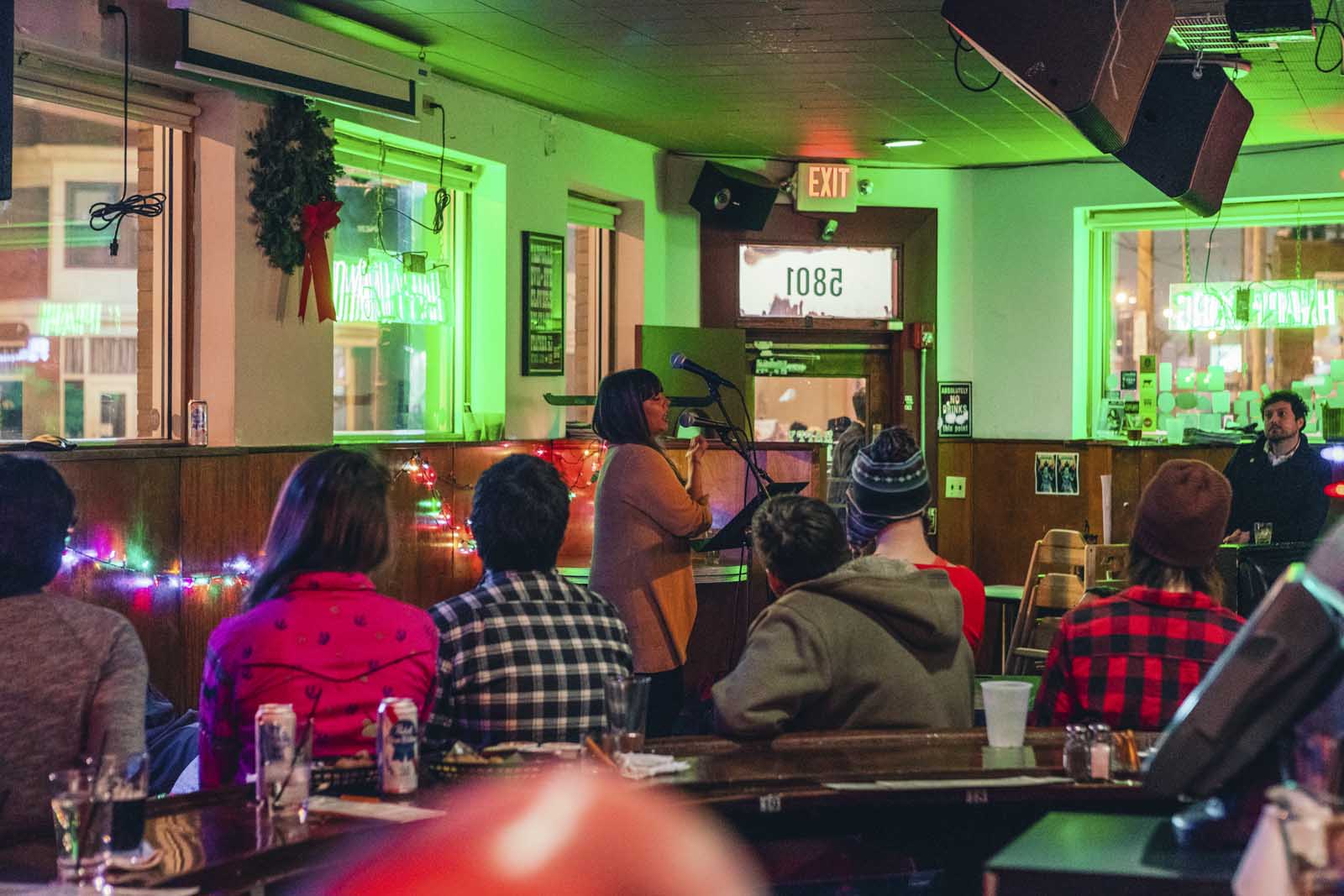 Storytelling night at Happy Dog in Cleveland Ohio