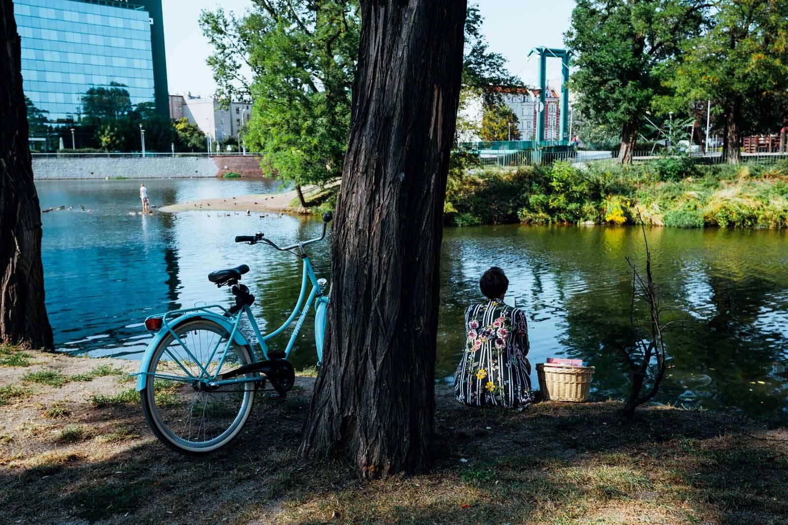 reading and relaxing spot on Wyspa Słodowa or Malt Island