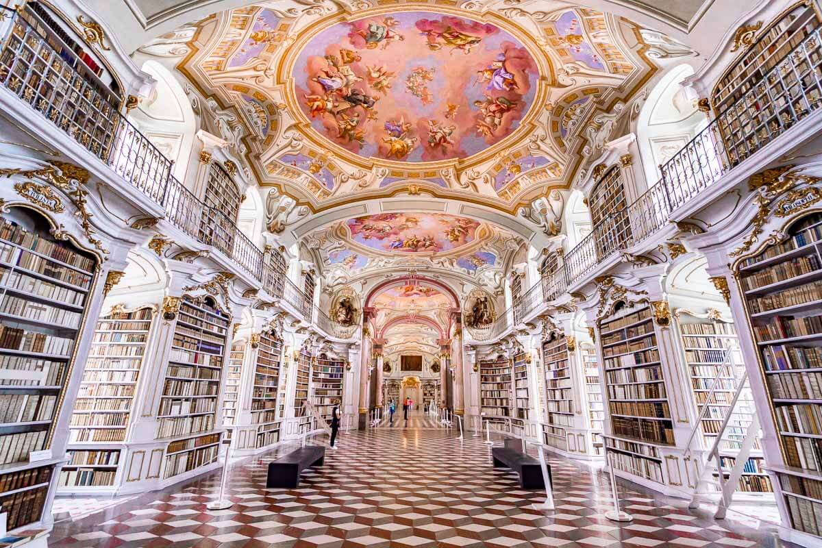 Admont Abbey Library interior in Austria