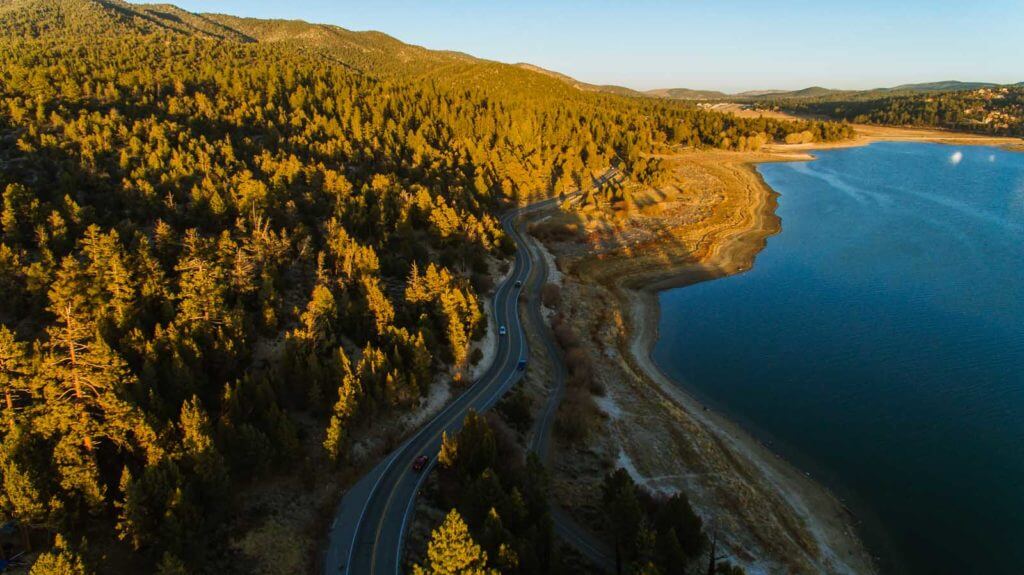 View of Big Bear Lake from Drone