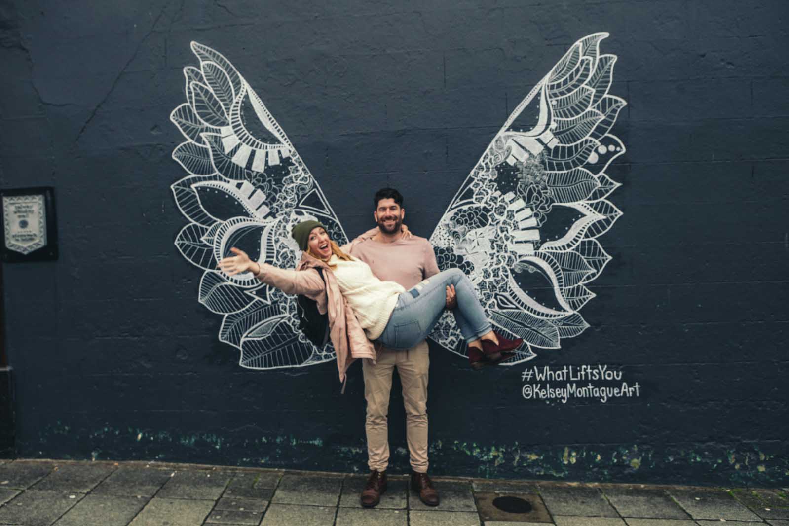 We found angel wings on the wall while exploring the streets of Galway