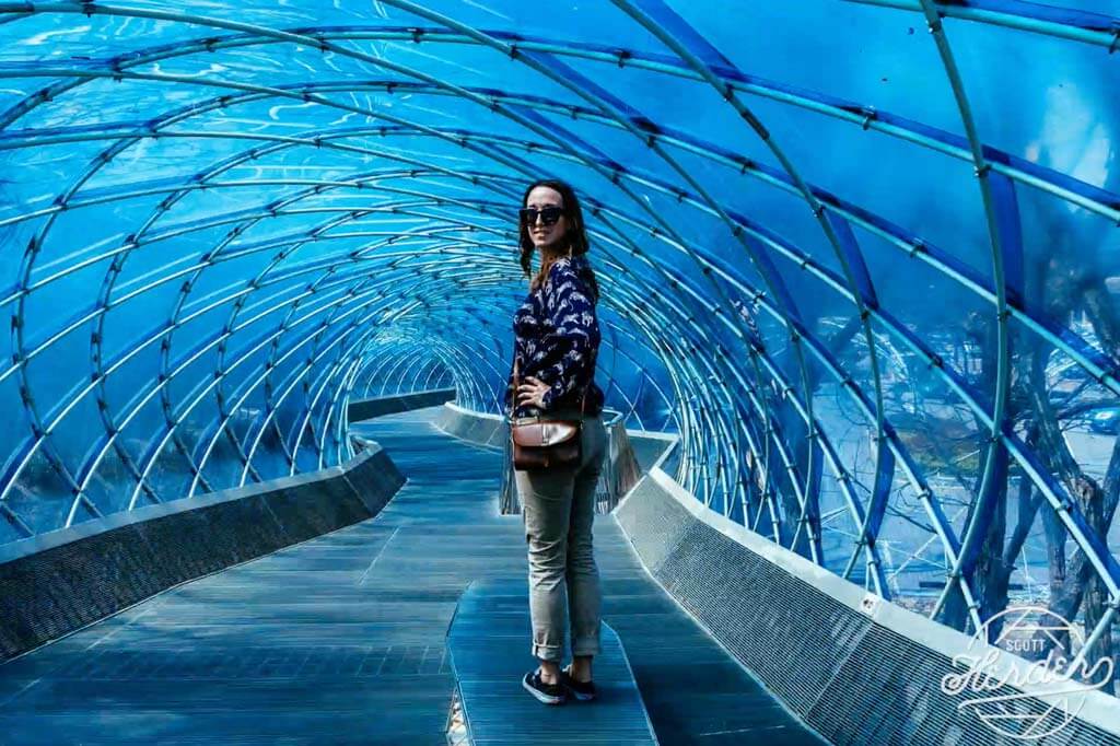 Megan standing in the tunnel at Anyang-Art-Park outside of Seoul