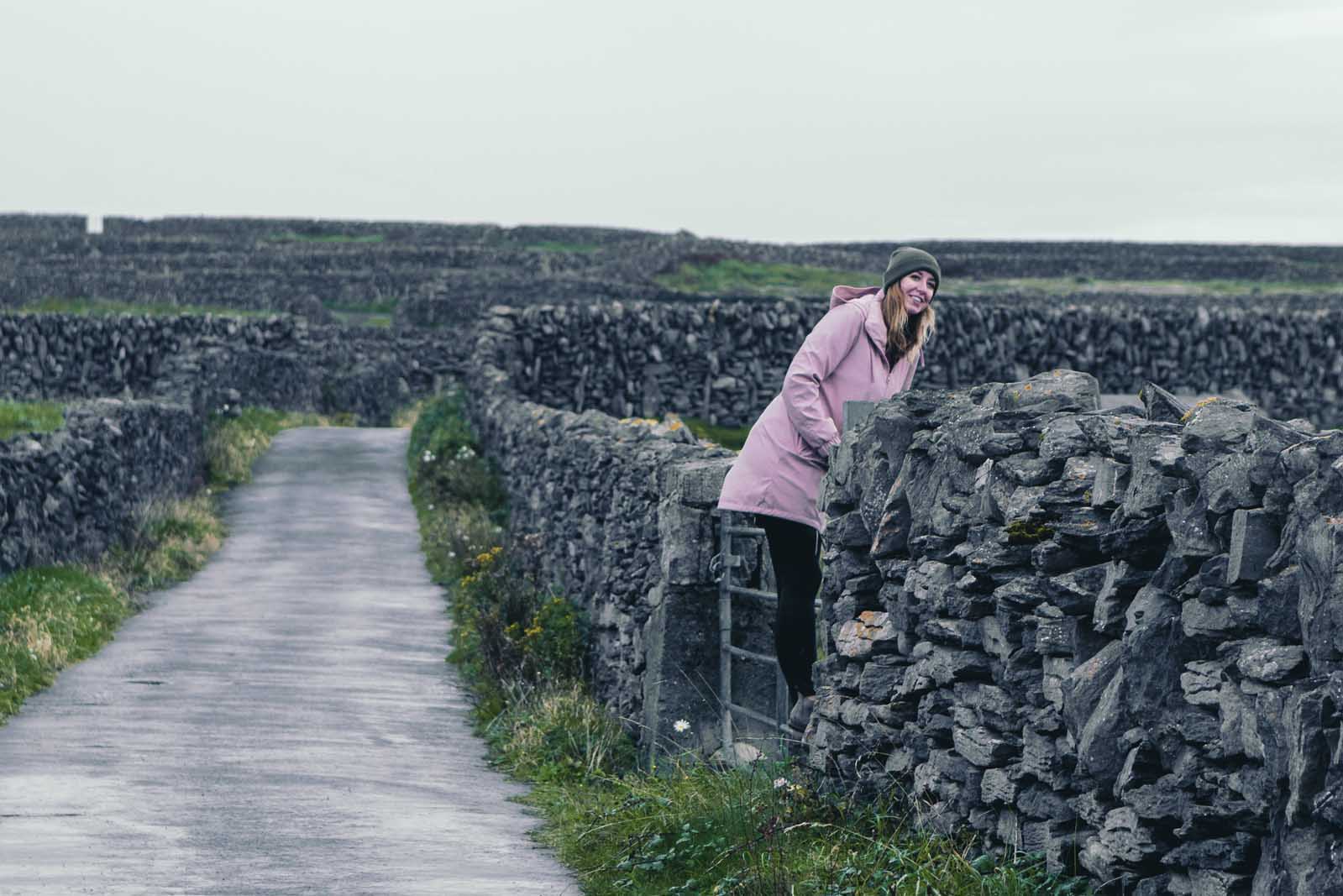 Looking for animals at inisheer Aran Islands Ireland