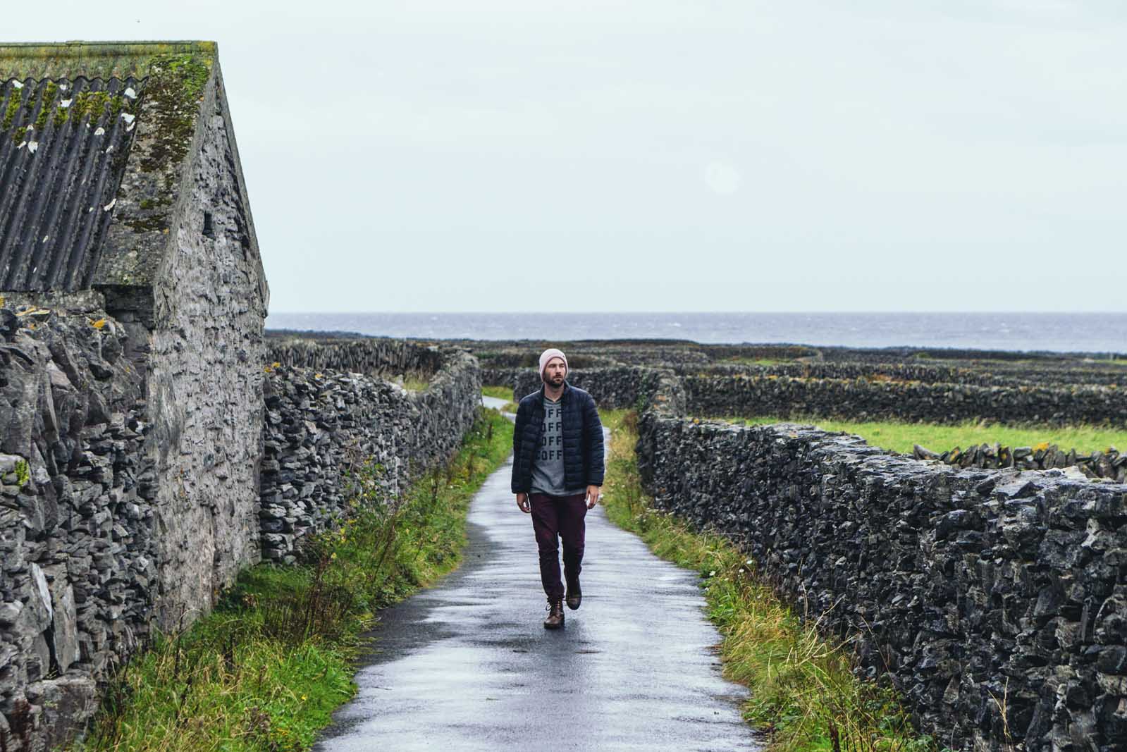 Scott Walking through Inisheer one of the Aran Islands