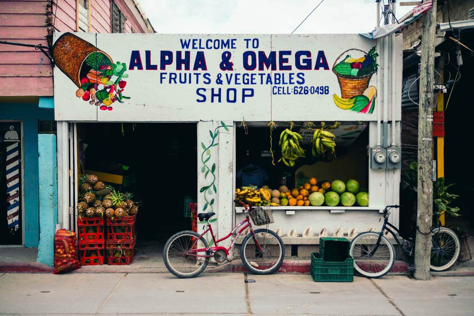 fruit and veggie stand in San Pedro