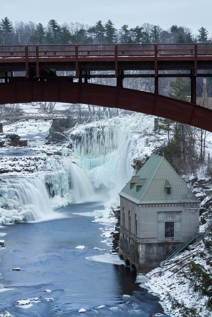 Ausable Chasm rainbow falls in new york in the adirondacks