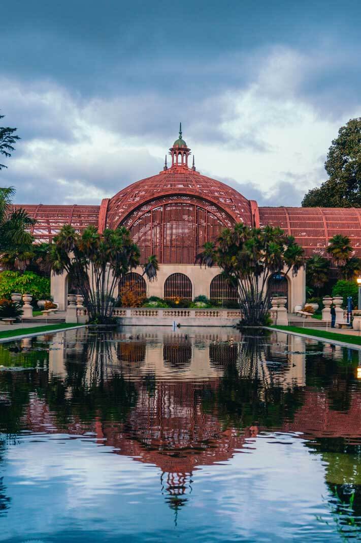 Botanikus épület a Balboa parkban San Diegóban