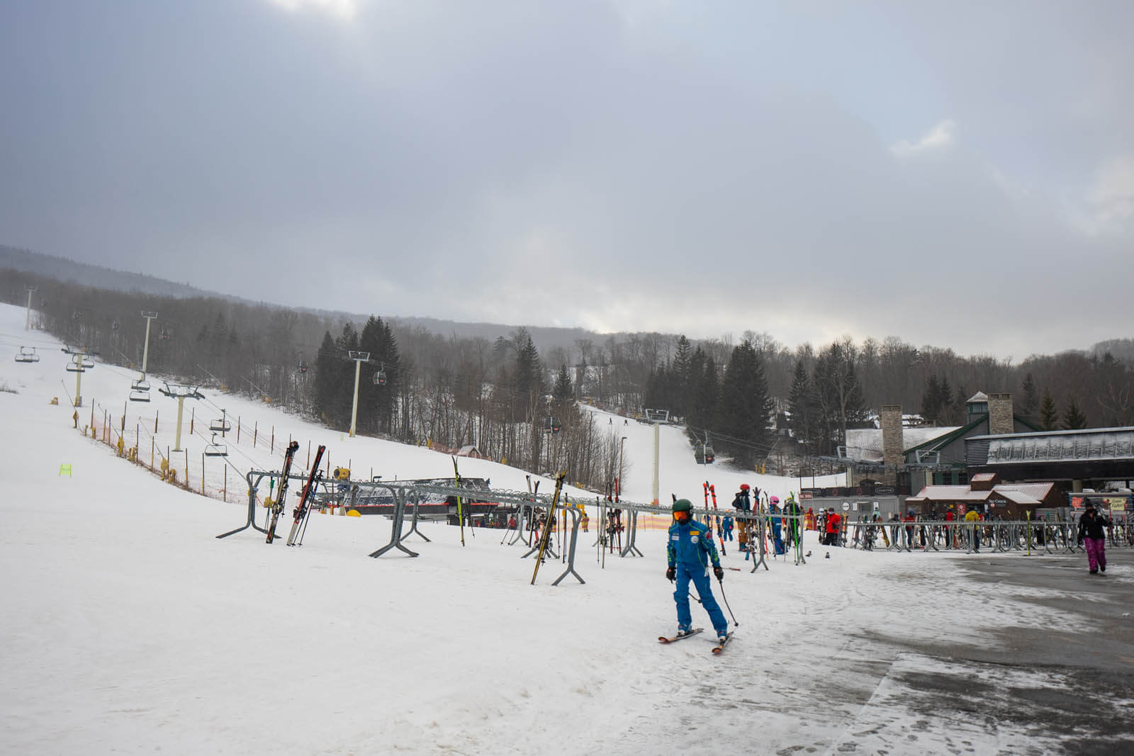 Base of Stratton Mountain skiing and snowboarding options in Southern Vermont