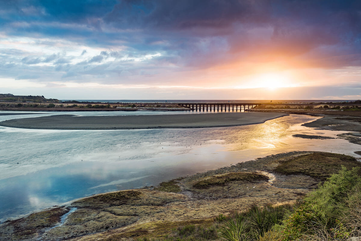 Batiquitos-Lagoon-at-sunset-in-San-Diego-County-California-near-Carlsbad-and-Encinitas