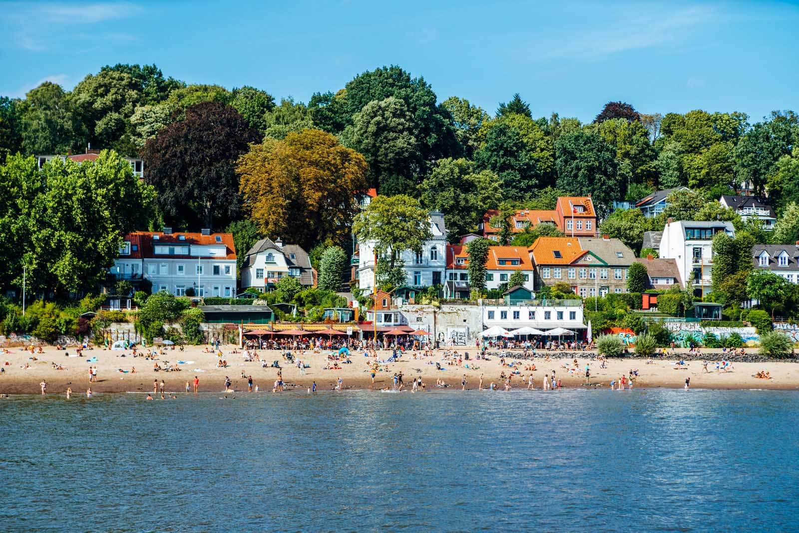 Beach Bars along the Elbe River in Hamburg