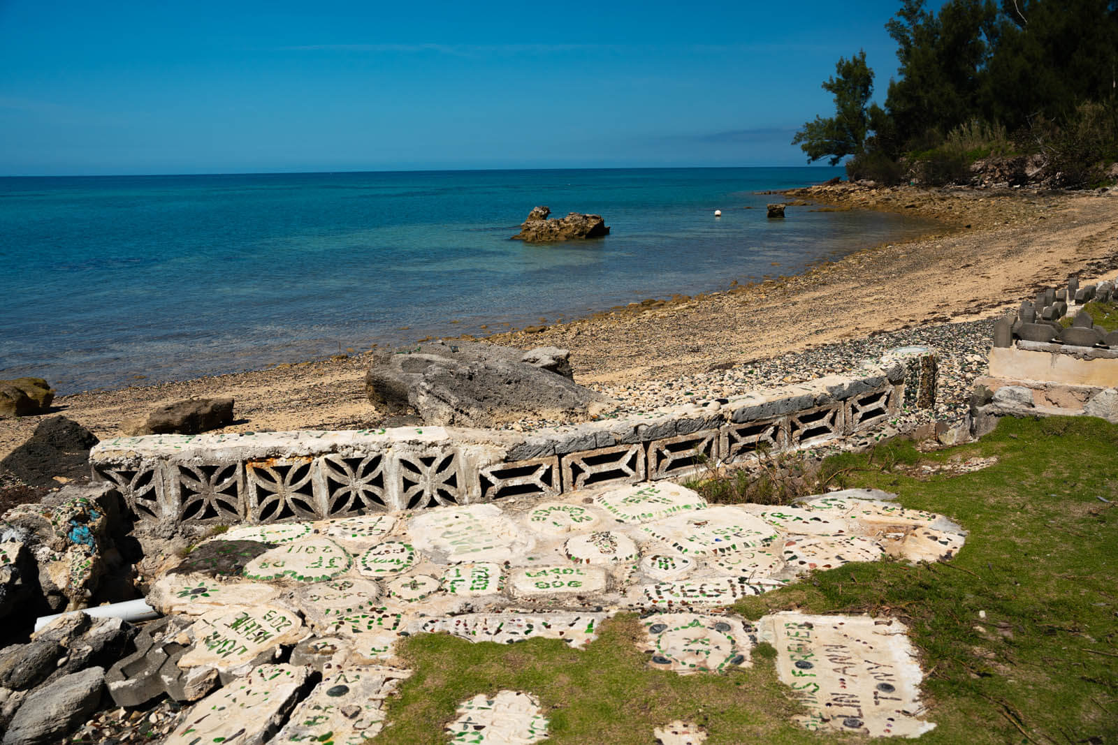 Bermuda's Glass Beach near the Royal Naval Dockyard