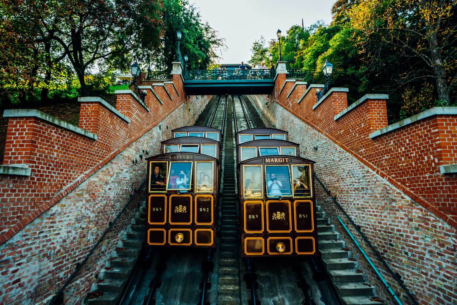Budapest Castle Hill Funicular view from bridge