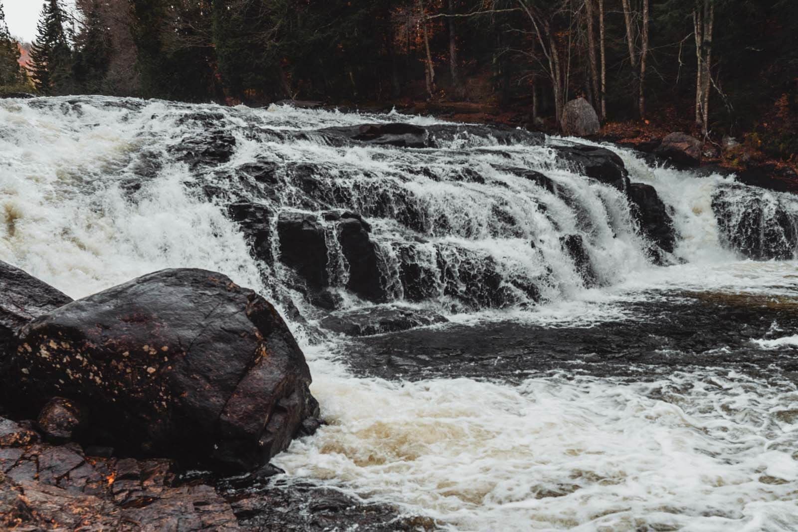 Buttermilk Falls on the Racquette River near Long Lake New York in the Adirondacks