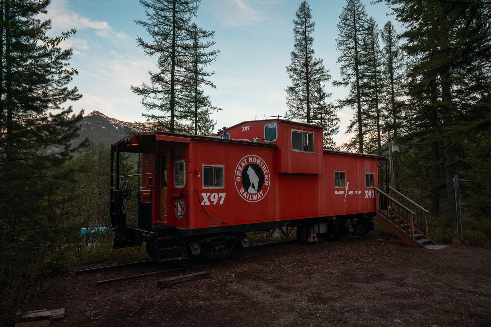 caboose stay at Izaak Walton Inn in Essex Montana near Glacier National Park