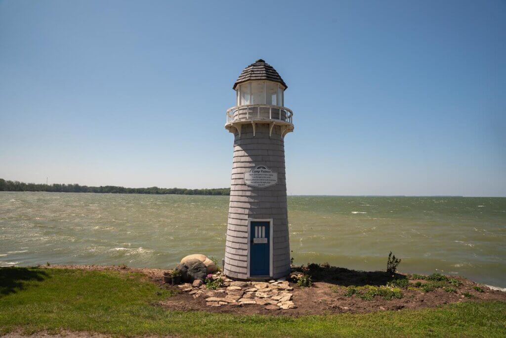 Camp Patmos Lighthouse on Kelleys Island along Lake Erie in Ohio