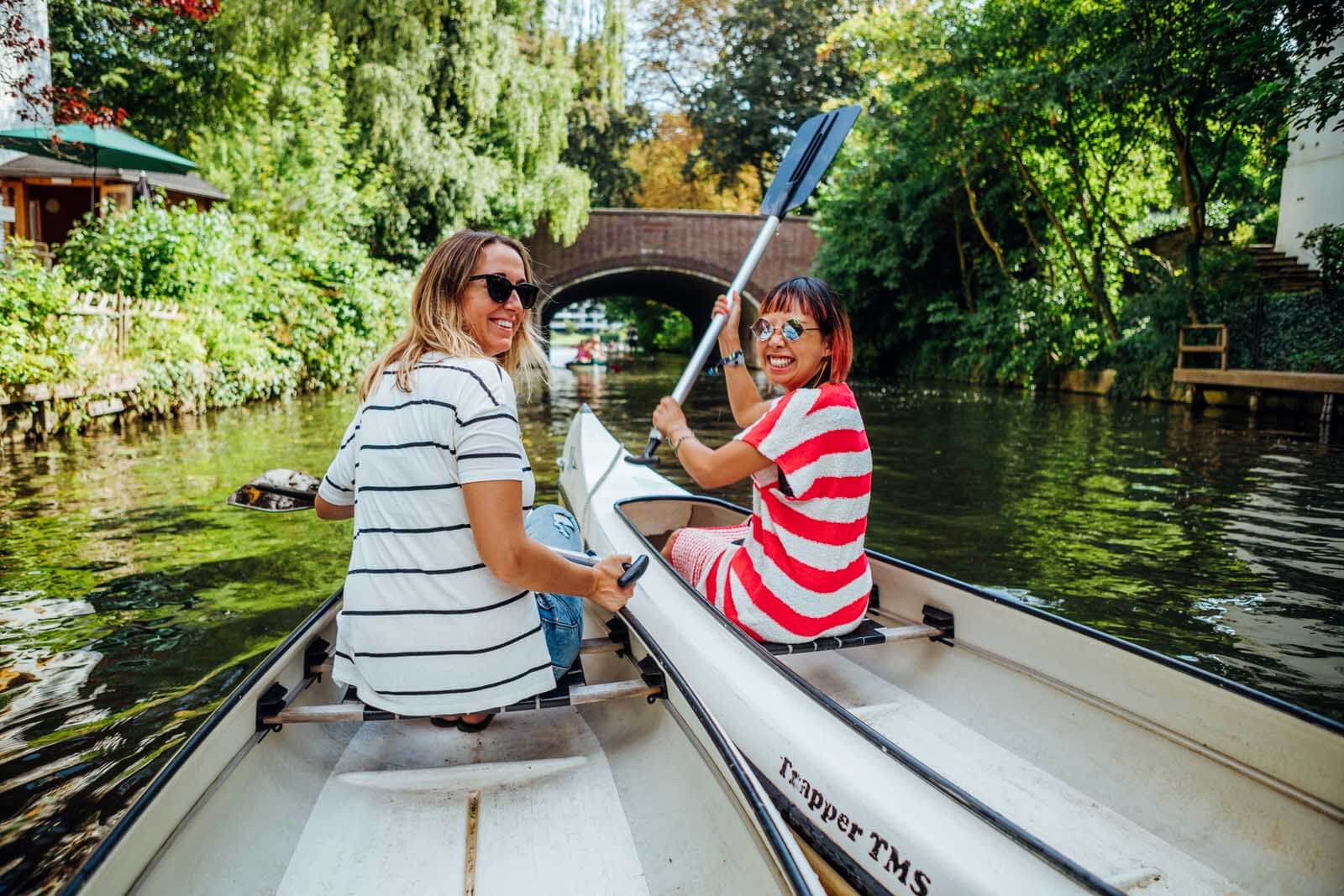 Canoeing in Hamburg Canals