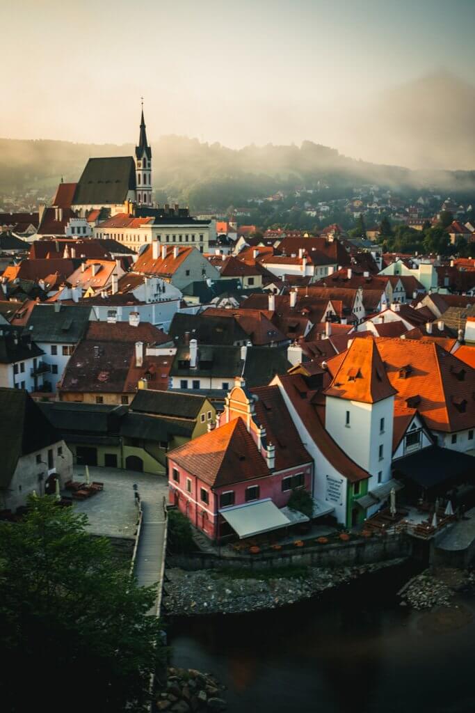 Cesky Krumlov at dawn in the Czech Republic