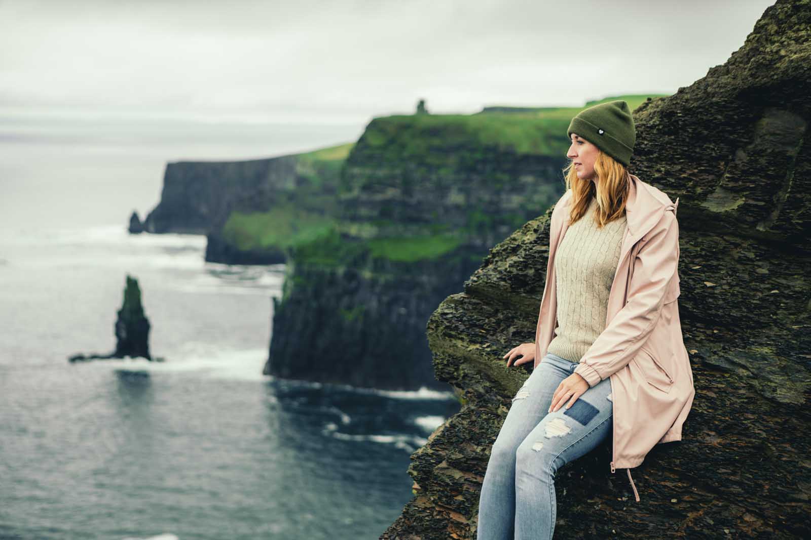 Megan looking at Cliffs of Moher