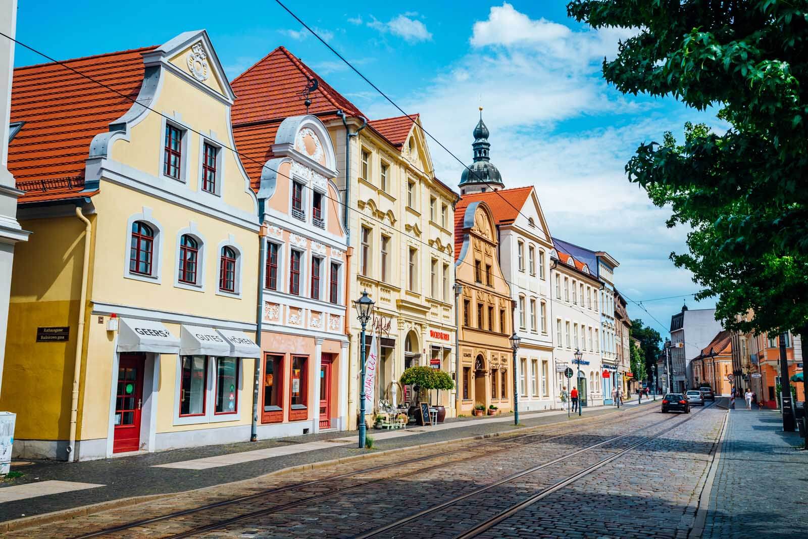 Pretty buildings in the streets of Cottbus