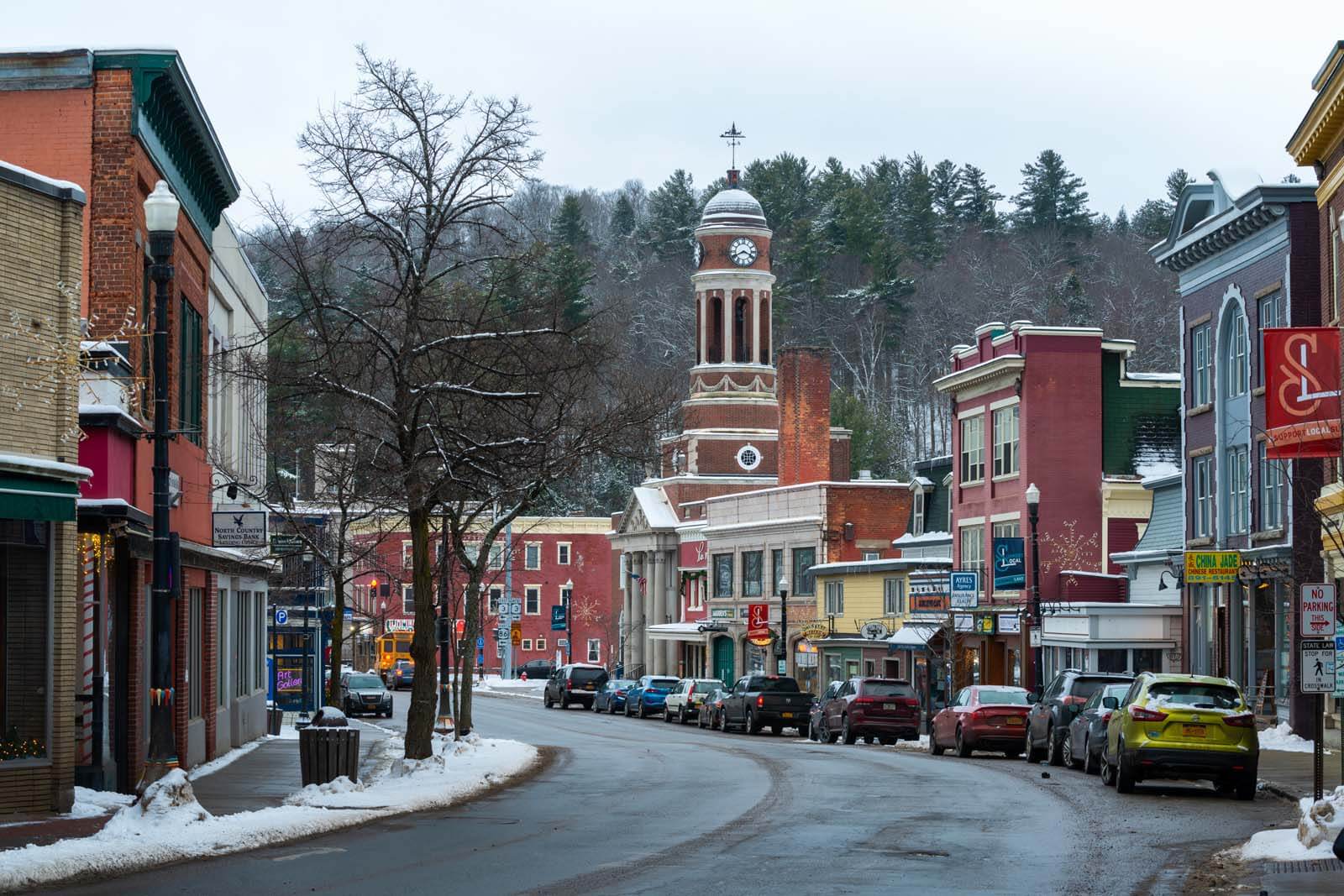 Downtown Saranac Lake in the Adirondacks New York