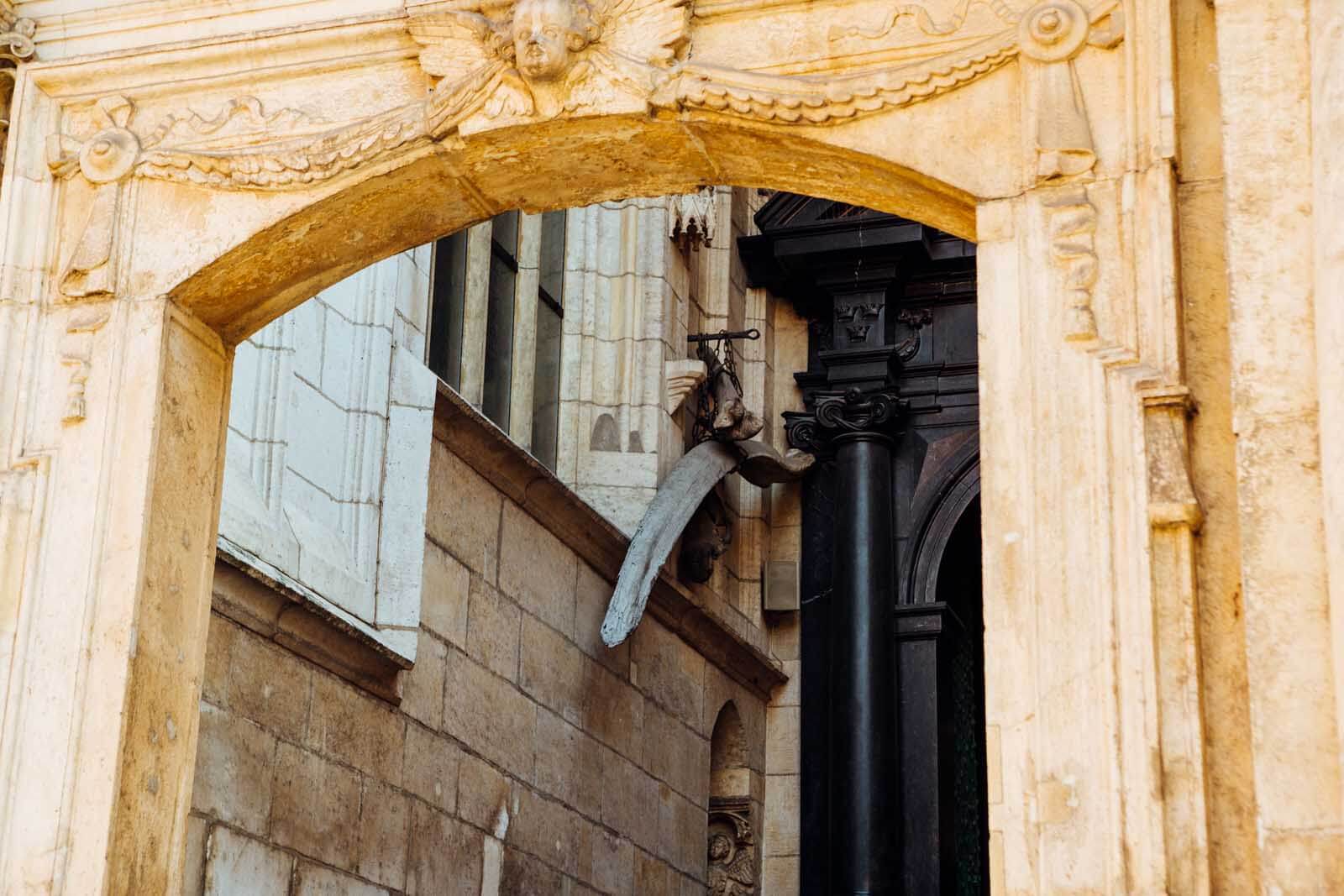 The famous dragon bone at Wawel Cathedral