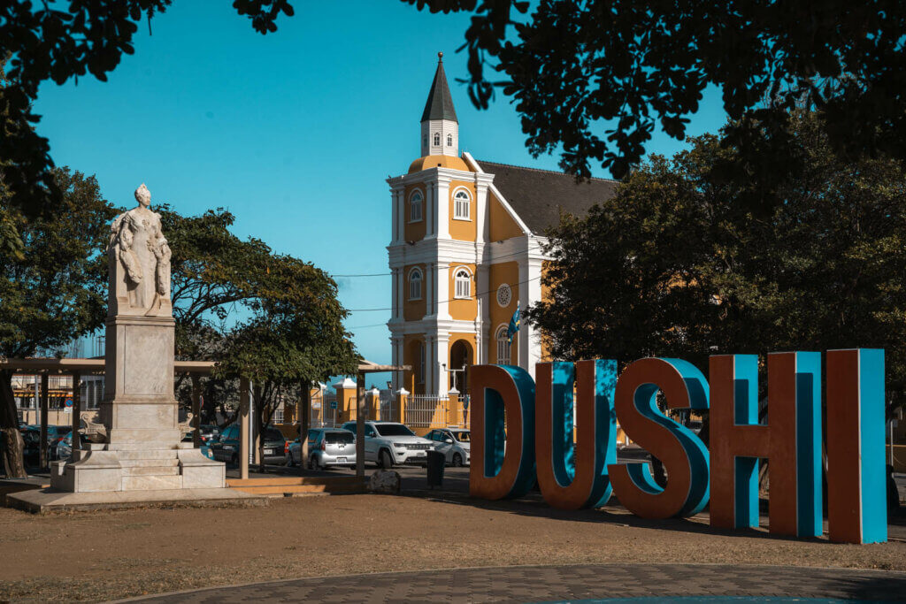 Dushi Sign in Punda in Willemstad Curacao