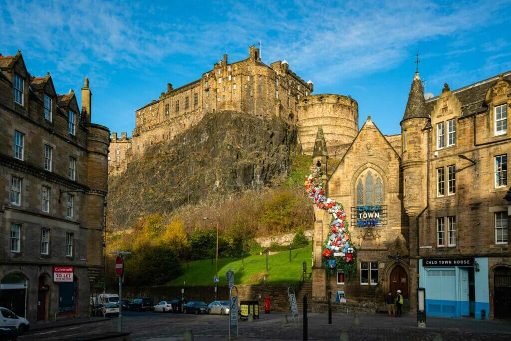 Edinburgh Castle on Castle Rock in Edinburgh Scotland