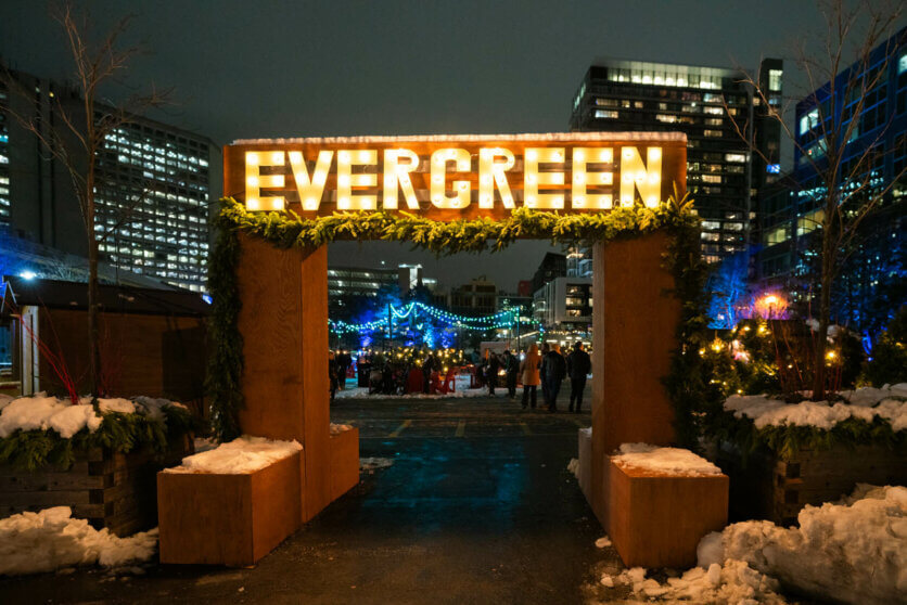 Evergreen Festival the Halifax Christmas Market in Nova Scotia at night
