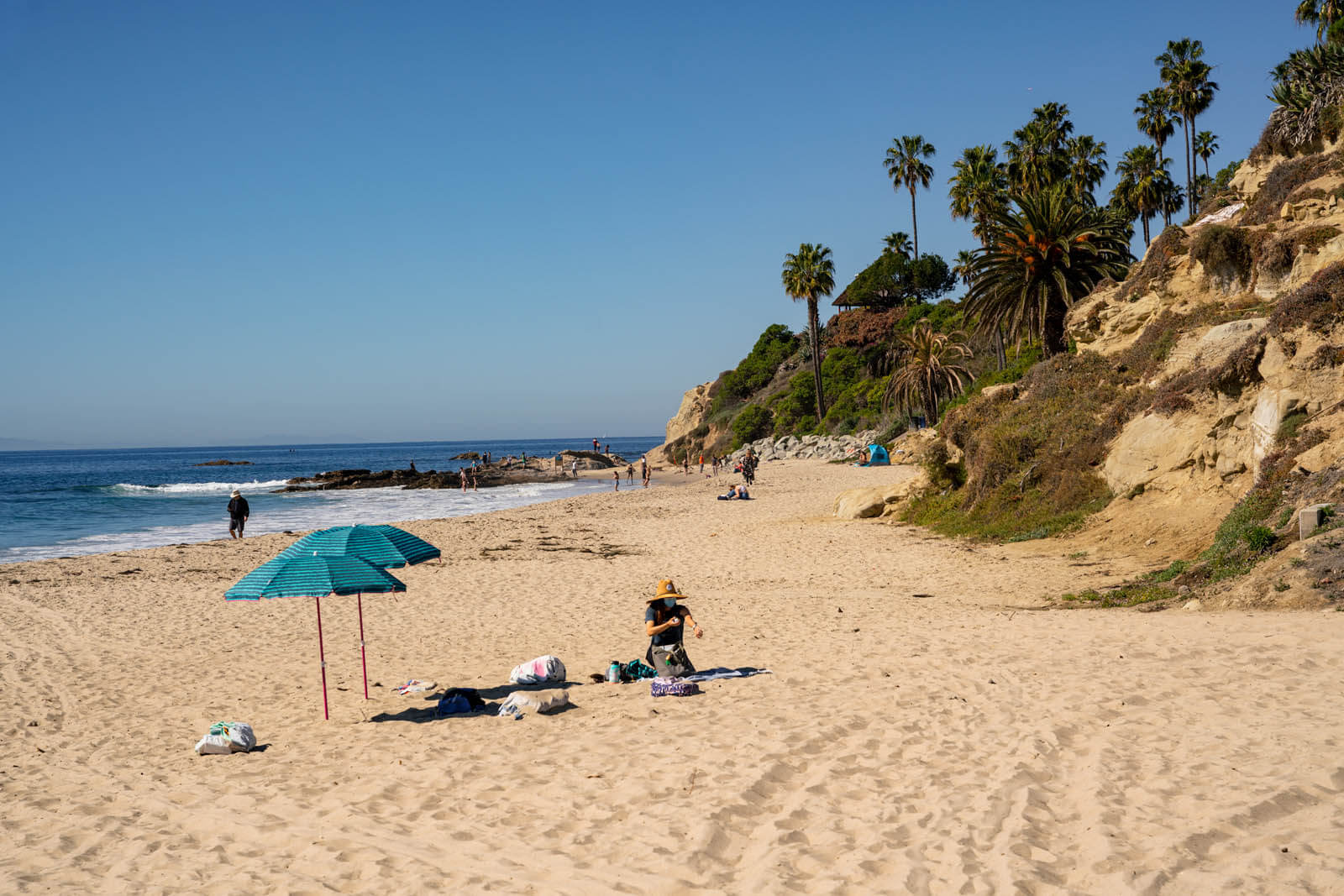 Fishermans Cove Beach in Laguna Beach view from Heisler Park