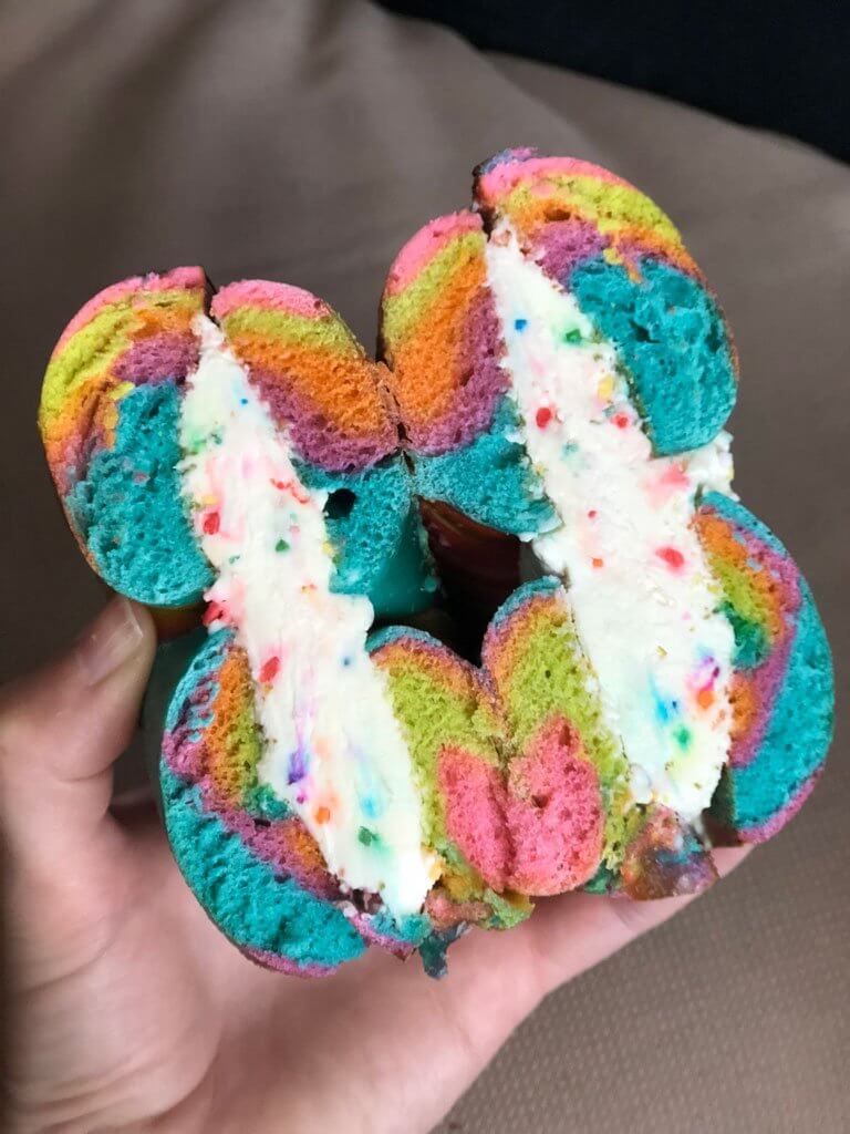 The best funfetti rainbow bagel ever