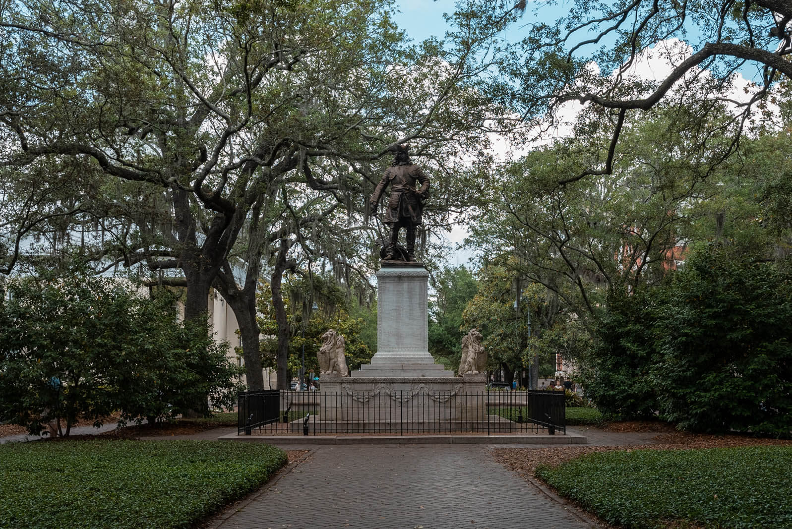 General James Oglethorpe statue in Chippewa Square in Savannah GA