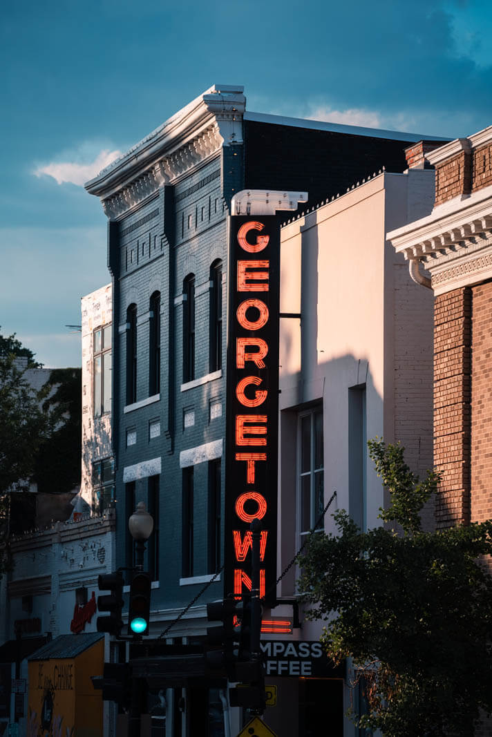 Georgetown sign in Washington DC