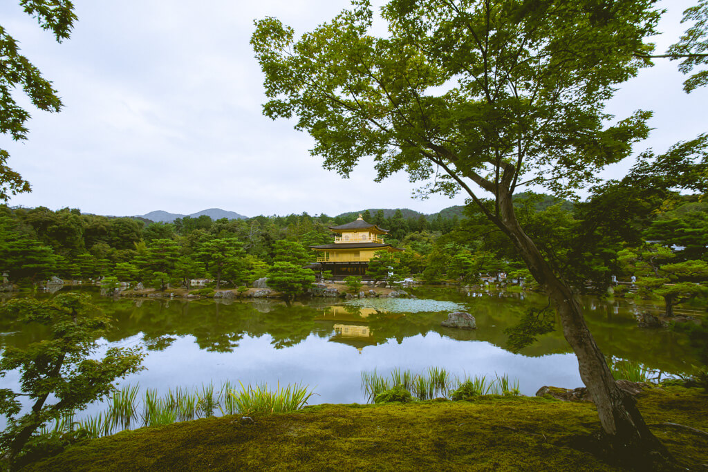 Golden Temple in Kyoto with no one in the picture