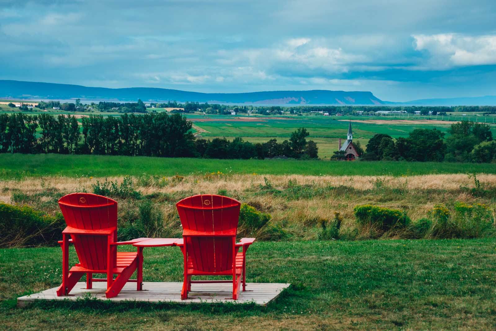 Grand Pré National Historic Site view near Wolfville Nova Scotia