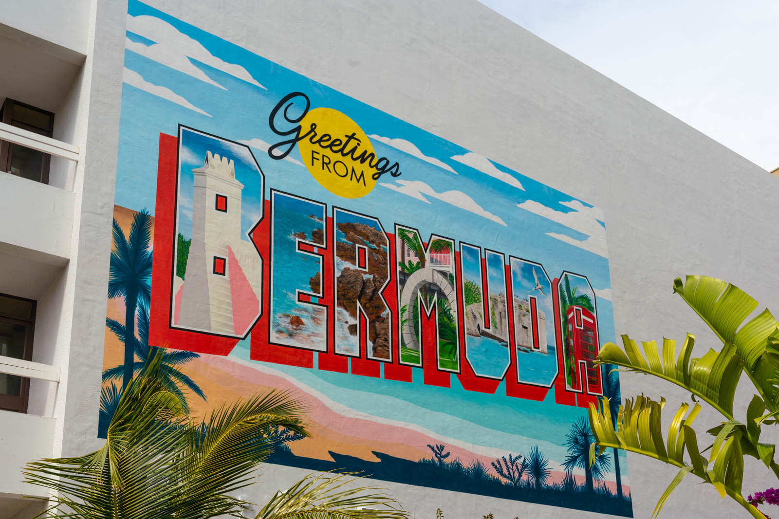 Greetings from Bermuda mural in Hamilton