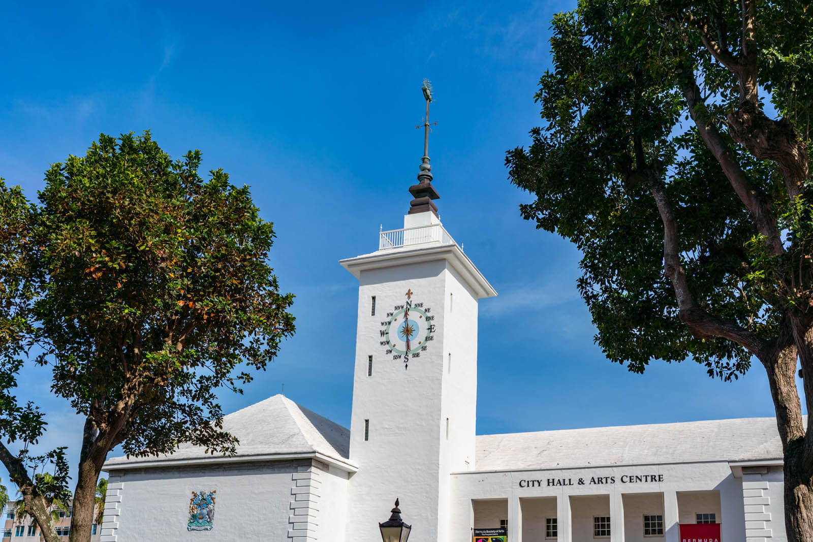 Hamilton City Hall clocktower in Bermuda