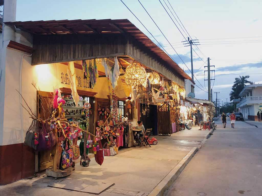 Shops in Bacalar Town Mexico