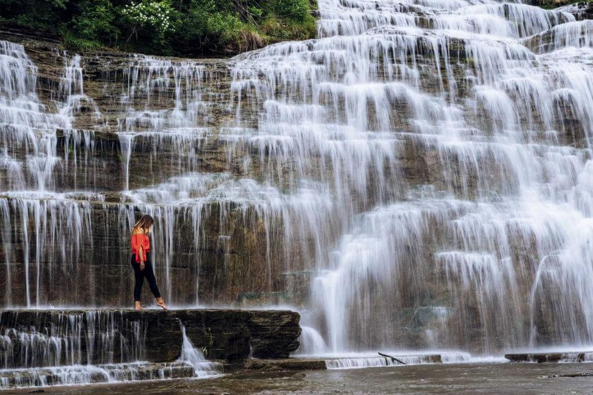 Hector Falls Finger Lakes Megan dipping her toes