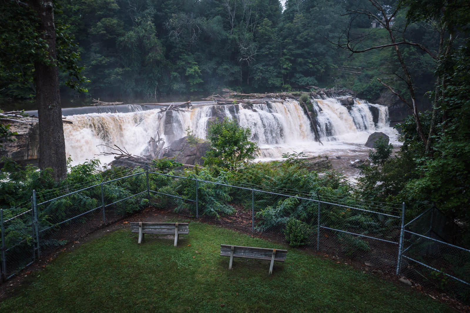 High Falls waterfall viewing area in High Falls New York